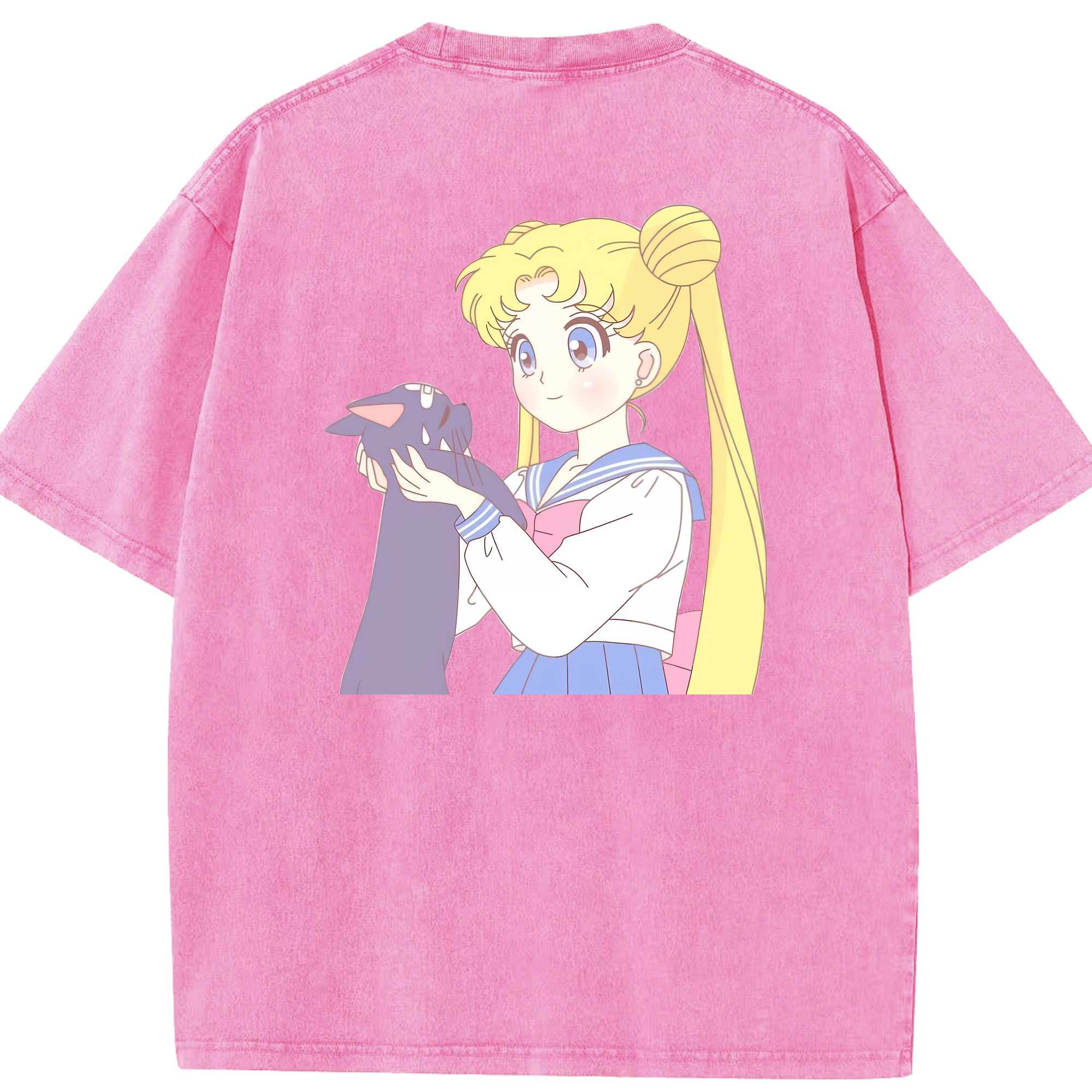 （画像用） 美少女戦士セーラームーン 愛野 美奈子 あいの みなこ Sailor Moon Aino Minako 綿100% ヴィンテージ風 半袖Tシャツ（背面プリント）